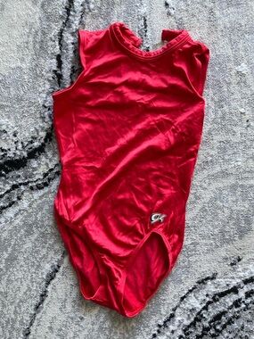 GK Bright Red Girls' One-Piece Gymnastics Leotard